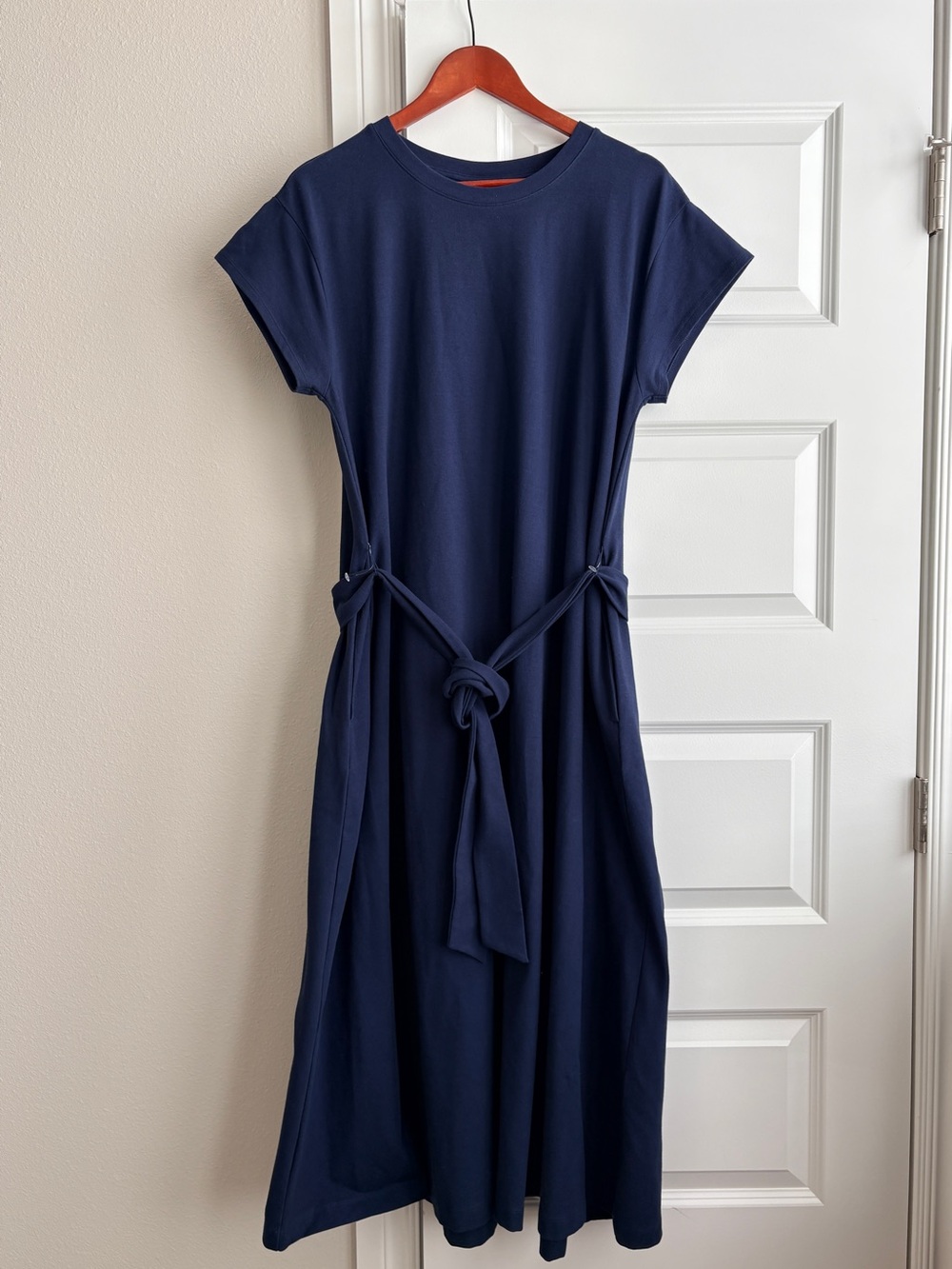 On 34th Women's Navy Tie-Waist Midi Dress - Elegant Casual